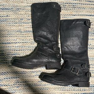 Frye 6 1/2 black semi-distressed leather boot. Worn twice. Excellent condition.